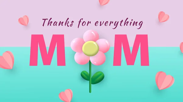 Den matek blahopřání s krásnými květy — Stockový vektor