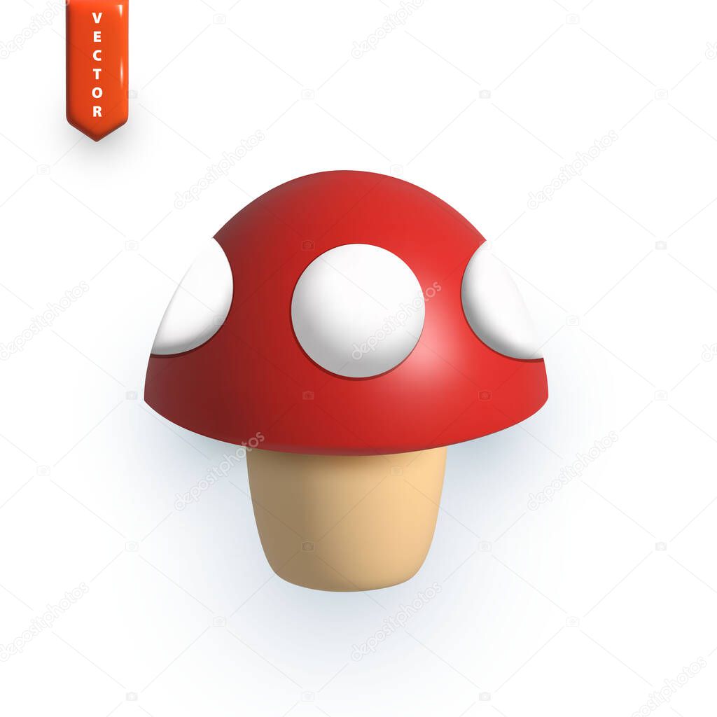 Realistic image of fly agaric. Vector illustration