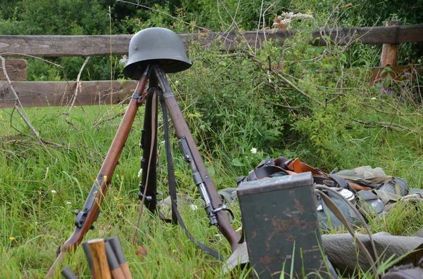 Historische wapens vertraagd op de weide — Stockfoto