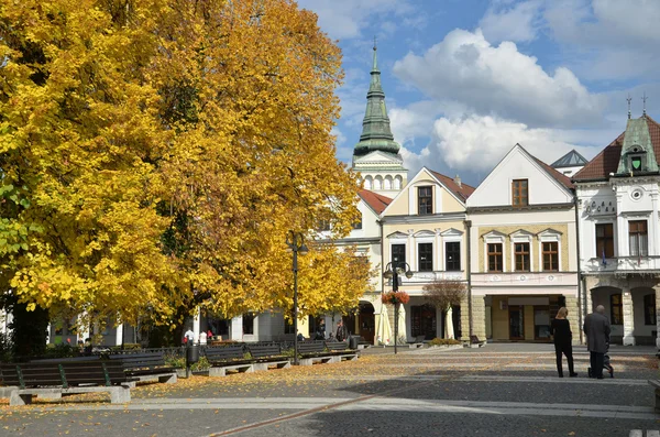 Place historique de la ville en automne, Zilina, Slovaquie — Photo