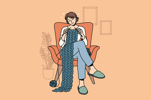 Home hobbies and knitting concept