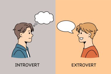 Being introvert or extravert concept clipart