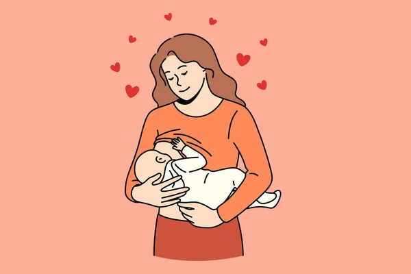 Happy concept de maternité et d'allaitement. — Image vectorielle