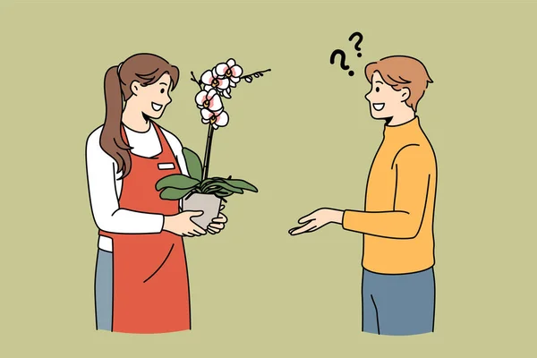 꽃집 에서의 의사소통 — 스톡 벡터