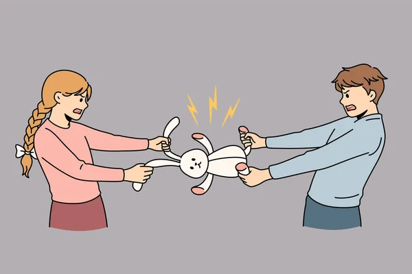 Fighting for toy and conflict concept. Stock Illustration