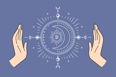 Ay astroloji işaret sistemi kavramı.