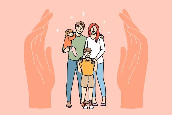 Family protection and care concept. — Stock Vector