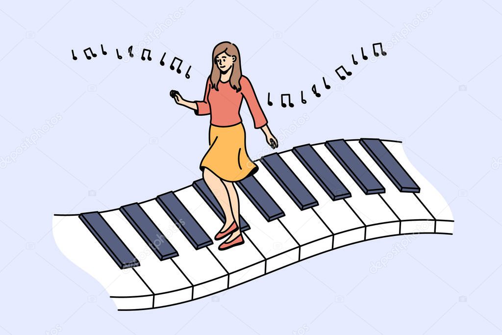 Music and playing piano concept