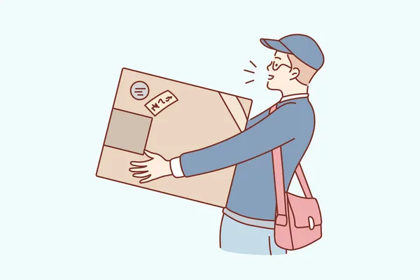 Concetto di consegna dei pacchi e della posta. — Vettoriale Stock