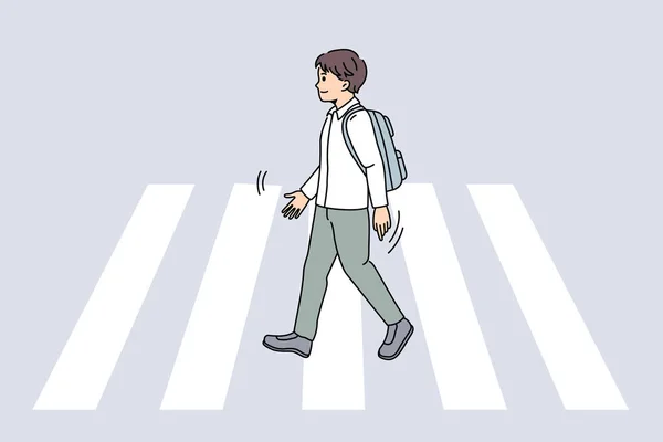 個人の安全と横断歩道の概念 — ストックベクタ