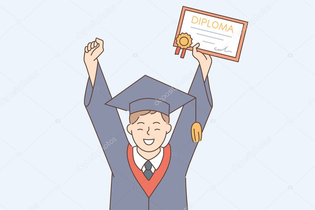 Graduation from school or college concept