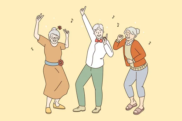Ηλικιωμένοι ώριμοι άνθρωποι έννοια ενεργό τρόπο ζωής. — Διανυσματικό Αρχείο