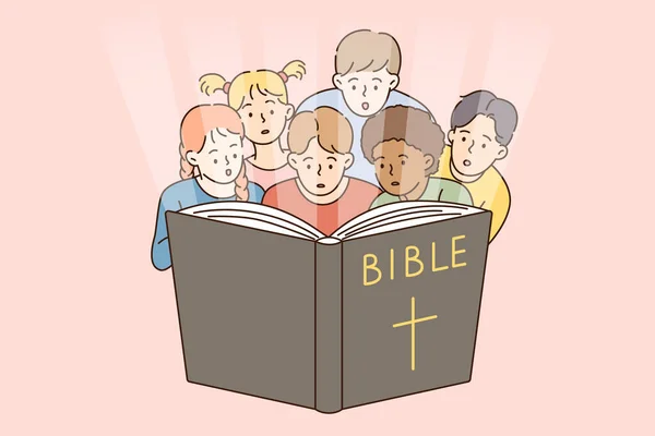 Educação religiosa e conceito bíblico. — Vetor de Stock