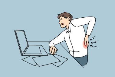 Ofis kavramında sırt ağrısı.