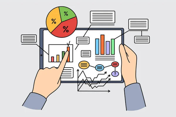 Concepto de datos y estadísticas empresariales — Archivo Imágenes Vectoriales