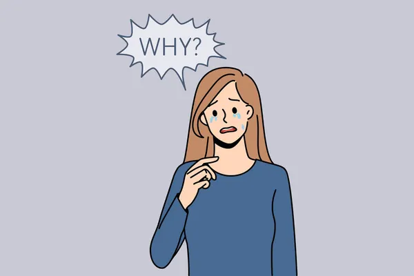 Femme bouleversée pleurer se sentir affligé de problèmes de vie — Image vectorielle