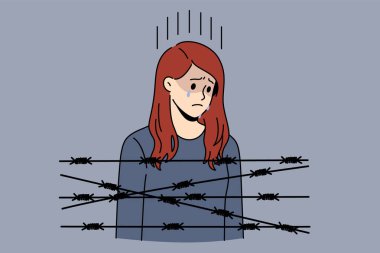 Captivity slavery and depression concept. clipart