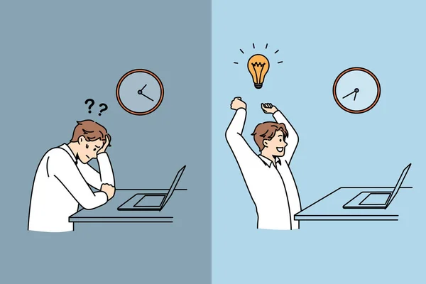 Frustración o innovación en el concepto empresarial. — Vector de stock