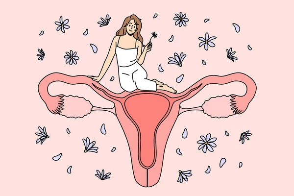Zdravotní koncepce ženského reprodukčního systému. — Stockový vektor