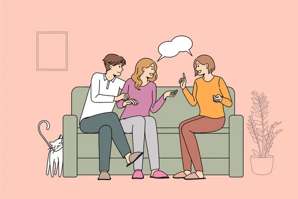 Encuentro con amigos y concepto de ocio. — Vector de stock