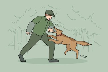Köpek eğitimi ve eğitim konsepti.