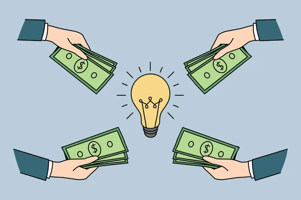 Investování peněz do konceptu dobrých nápadů. — Stockový vektor