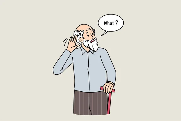 Поганий слух концепції літніх людей . — стоковий вектор