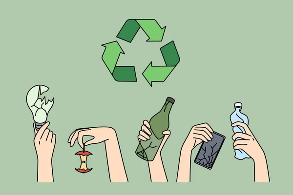 Recycling und ökologisches Gesprächskonzept. — Stockvektor