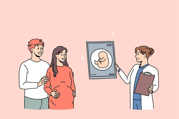 婴儿怀孕超声检查概念. — 图库矢量图片