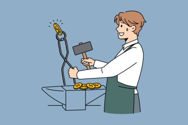 Para kazanmak ve finansal başarı kavramı.