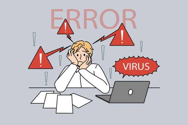 Virus y error en el concepto de portátil — Archivo Imágenes Vectoriales