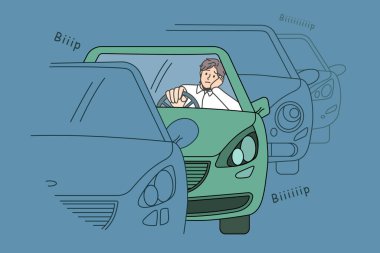 Trafik sıkışıklığı ve yol durumu kavramı.