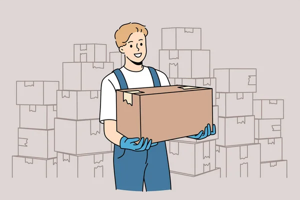 Pakketbezorging en postdienst. — Stockvector