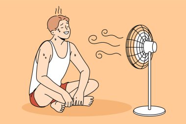 Sweating and cooling air concept clipart