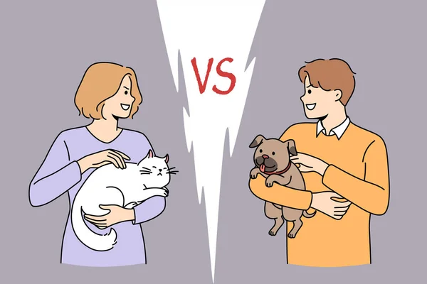 Kedi ya da köpek aşkı konsepti — Stok Vektör