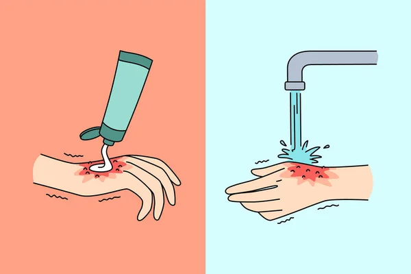Концепція гігієни та чищення рук — стоковий вектор