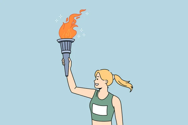 Konsep api dan api Olimpiade - Stok Vektor
