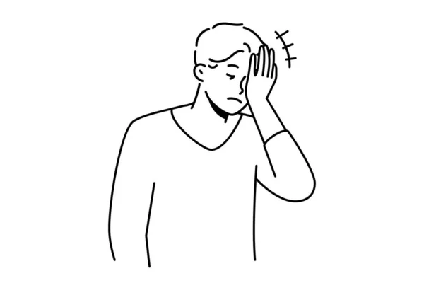 Frustrated Man Making Face Palm Gesture Feeling Embarrassed Anxious Male — Stockový vektor