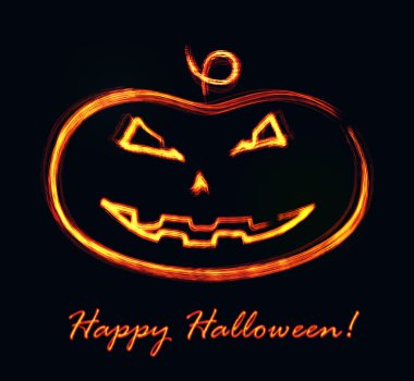 Cadılar Bayramı Balkabağı yanan kontur