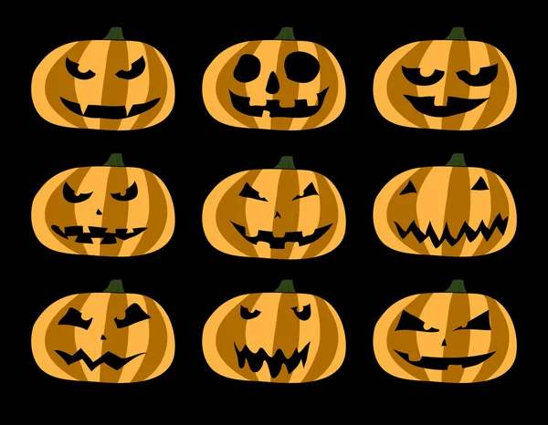 Ensemble de citrouille vecteur Halloween — Image vectorielle