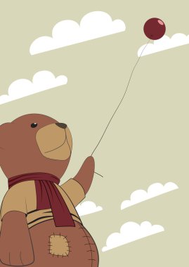 Teddy bir balon ile