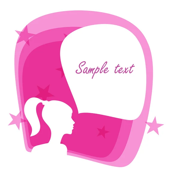 Girl with a speech bubble — Stock Vector