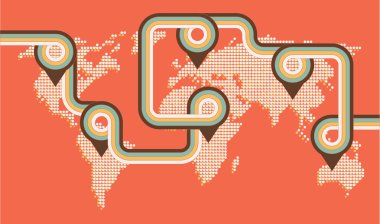 Retro harita arka plan