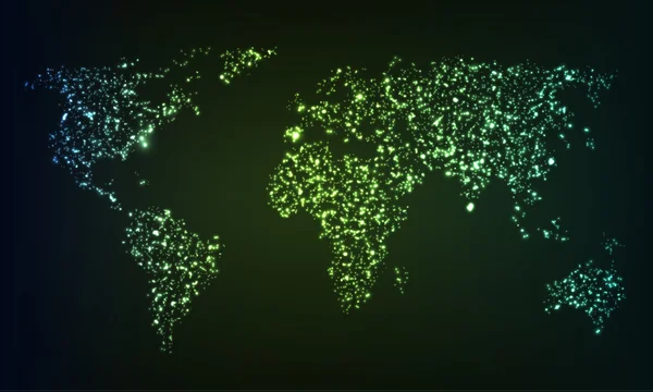 发光的世界地图 — 图库矢量图片