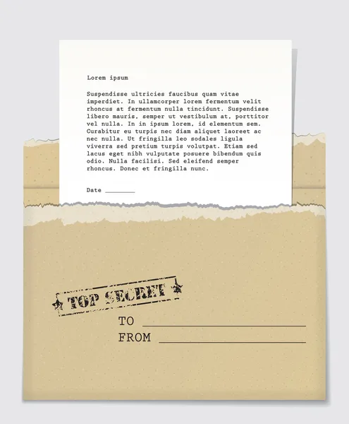 Lettera top secret — Vettoriale Stock