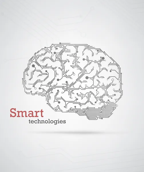 Cérebro de alta tecnologia — Vetor de Stock