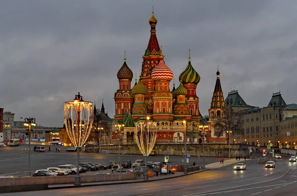Moscow Russia December 2020 View Evening New Year Eve Illumination — Foto de Stock