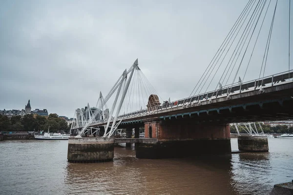 Southbank Londra Mbh 2021 Hungerford Bridge Golden Jubilee Bridges Veduta — Foto Stock