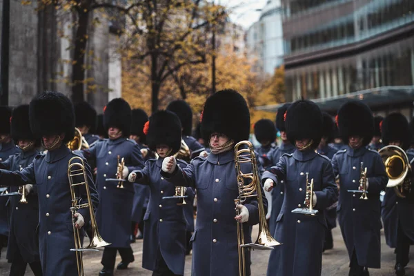 Londres Reino Unido 2021 Band Grenadier Guards Coldstream Guards Desfile — Fotografia de Stock