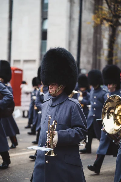 Londres Reino Unido 2021 Banda Los Guardias Granaderos Los Guardias — Foto de Stock